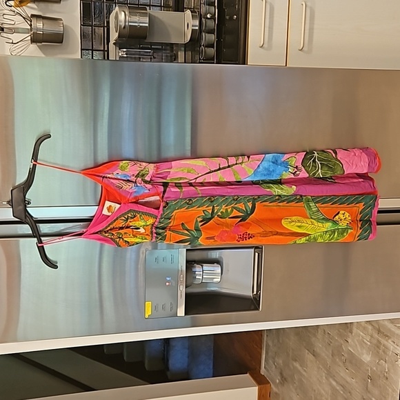 💕FARM RIO💕 Double Scarves Midi Dress ~ Bahia Girls Scarf + Tropical Scarf XS - Picture 11 of 16